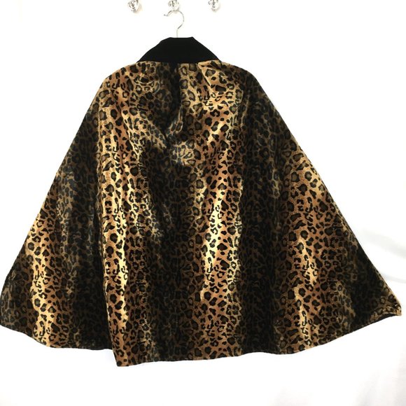 Pimp  Daddy 70’s Leopard Print Velvet Cape Handcrafted - Picture 2 of 13